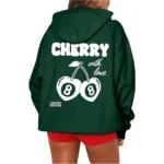 Long Sleeve Hooded Sweatshirt with Drawstring - Image 3