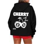 Long Sleeve Hooded Sweatshirt with Drawstring - Image 5